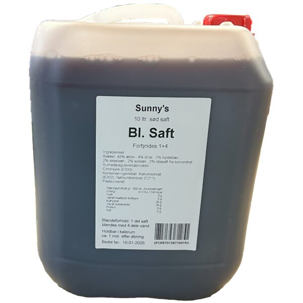 Blandet saft 1+4 10 Ltr.